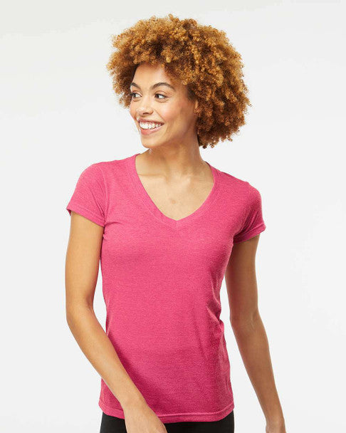 M&O 3542 Women's Fine Blend V-Neck T-shirt