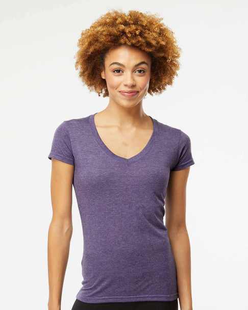 M&O 3542 Women's Fine Blend V-Neck T-shirt