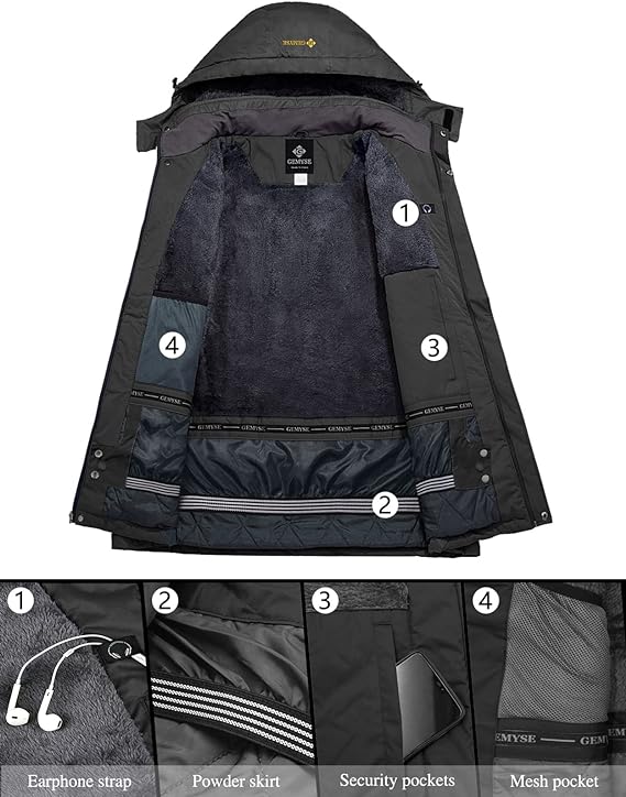 GEMYSE Veste de ski et de pluie imperméable et coupe-vent pour femme personnalisable