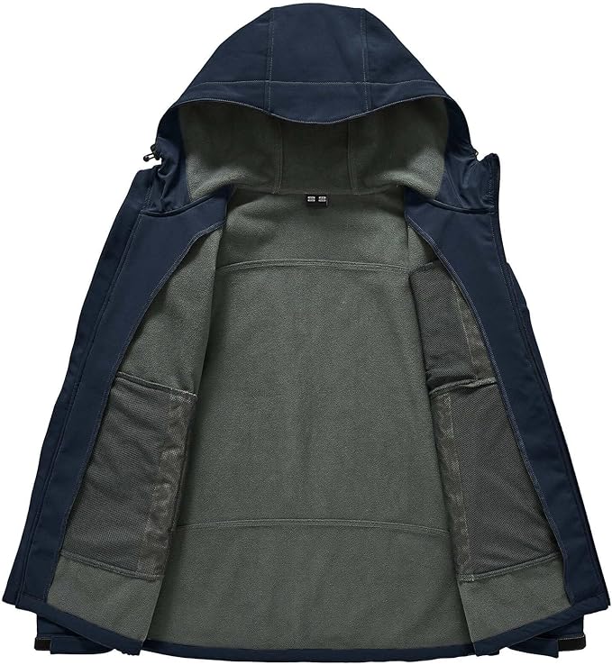 Manteau homme JHMORP Veste polaire imperméable légère avec fermeture éclair intégrale pour homme - Pour travail