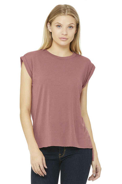Bella+Canvas 8804 T-shirt fluide et musclé pour femme avec revers roulé