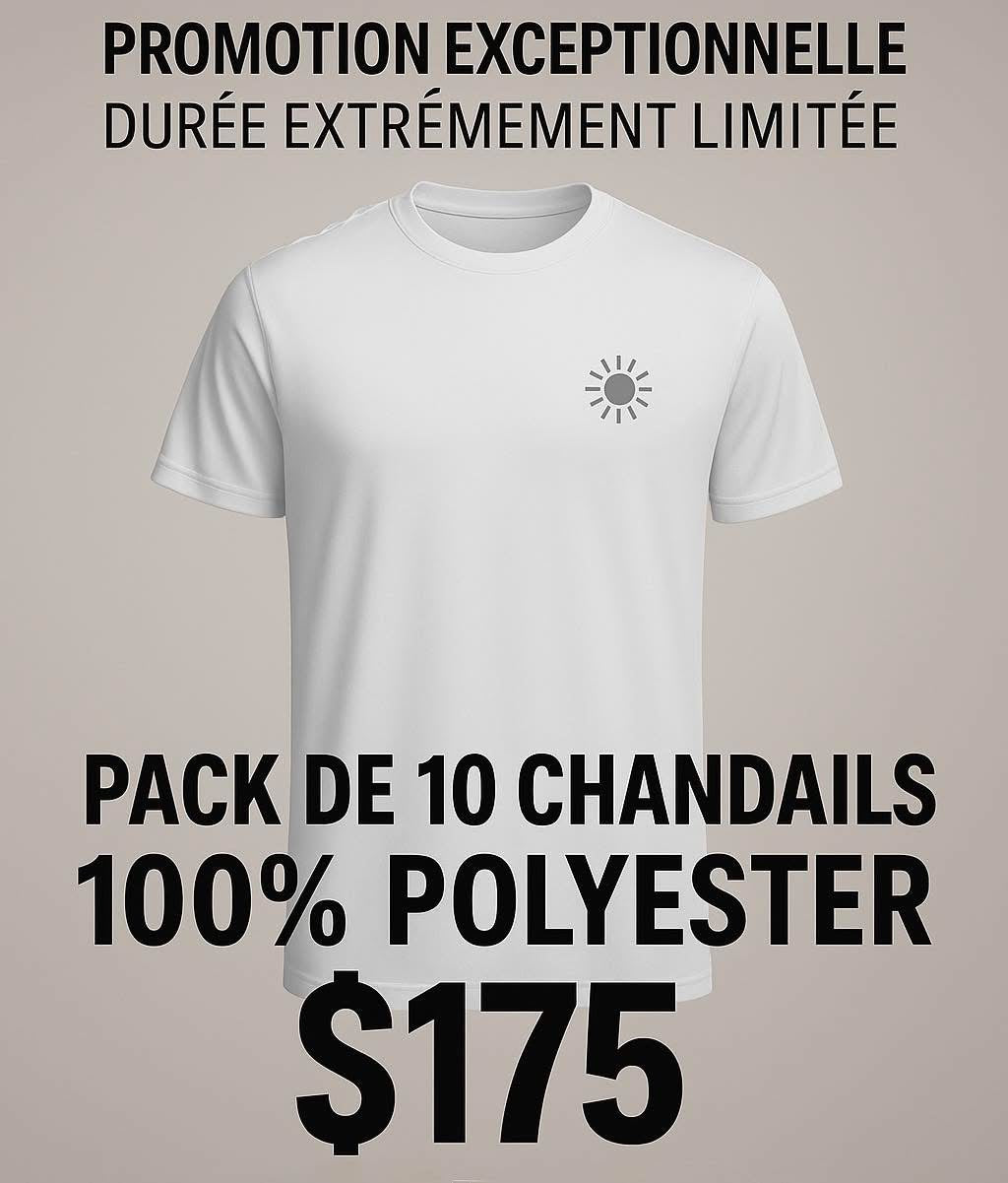 Promo T-Shirt 100% poly pack 10