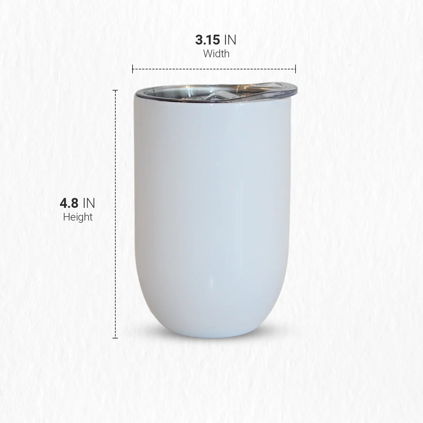 Lot de 6 - (14.99 $ coût par unité) Gobelet à vin en acier inoxydable blanc de 12 oz (double isolation chaud-froid 8 heures) pour sublimation -
