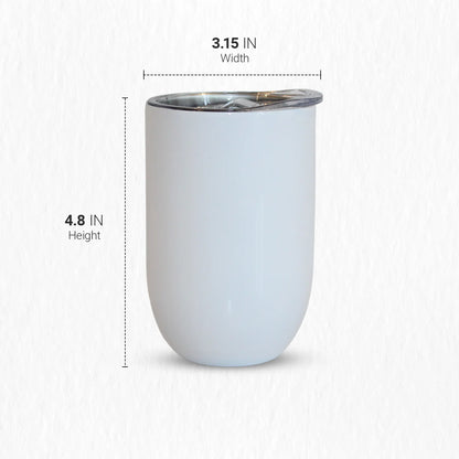 Lot de 6 - (14.99 $ coût par unité) Gobelet à vin en acier inoxydable blanc de 12 oz (double isolation chaud-froid 8 heures) pour sublimation -